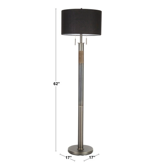 Hot Sale π Carbon Loft Lupone Industrial Floor Lamp With Black Drum Shade Gunmetal π€© - Image 4