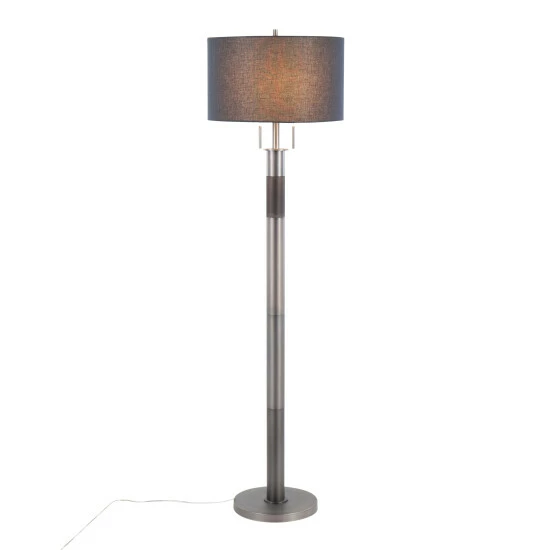 Hot Sale π Carbon Loft Lupone Industrial Floor Lamp With Black Drum Shade Gunmetal π€© - Image 5