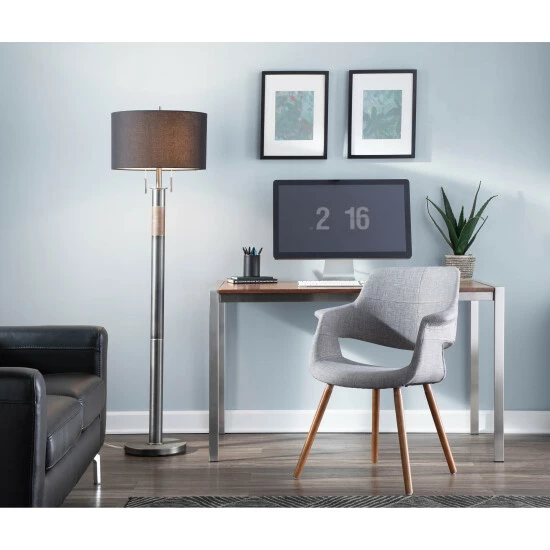 Hot Sale π Carbon Loft Lupone Industrial Floor Lamp With Black Drum Shade Gunmetal π€© - Image 7