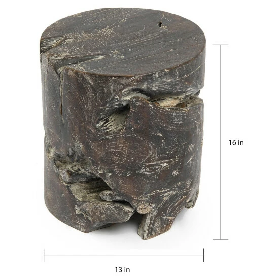 Outlet β Carbon Loft Folse Solid Teak Stool - 13" L X 13" W X 16" H Black 𧨠- Image 6