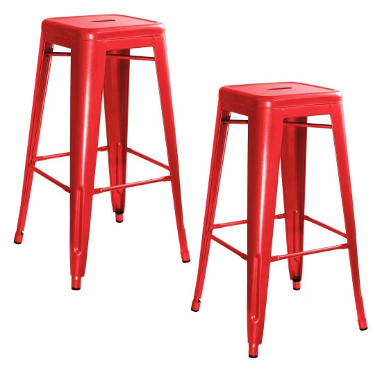 Best reviews of π Carbon Loft Scodellaro Red Metal Bar Stool (Set Of 2) βοΈ - Image 2