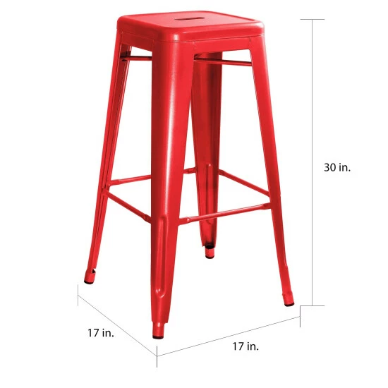 Best reviews of π Carbon Loft Scodellaro Red Metal Bar Stool (Set Of 2) βοΈ - Image 4