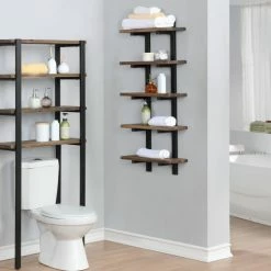 Discount 🥰 Carbon Loft Lawrence Metal And Solid Wood Bath Natural 48-inch Wall Shelf ❤️