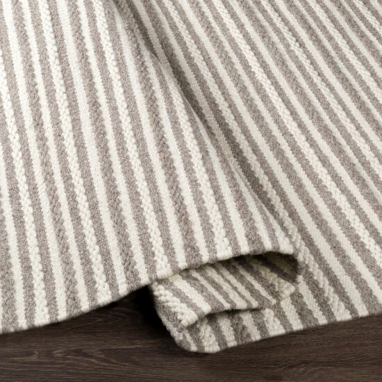 Outlet 𧨠Carbon Loft Percy Striped Wool Runner Rug Grey π - Image 4