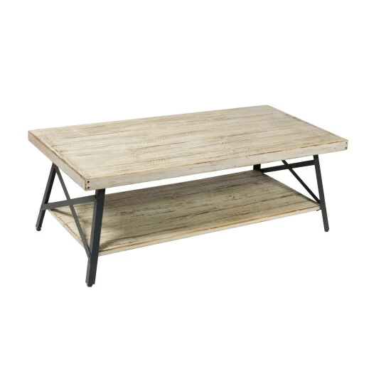 Cheapest βοΈ Carbon Loft Oliver Rustic Wood Coffee Table Brushed Grey π - Image 4
