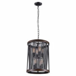 New ❤️ Carbon Loft Loewenstein 8-light Pewter Finish Chandelier With Mesh Shade 🔥