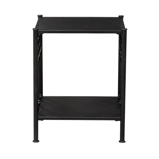 Coupon π Carbon Loft Vintage Series Distressed Metal Open Night Stand - Black β€οΈ - Image 3