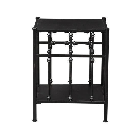 Coupon π Carbon Loft Vintage Series Distressed Metal Open Night Stand - Black β€οΈ - Image 4