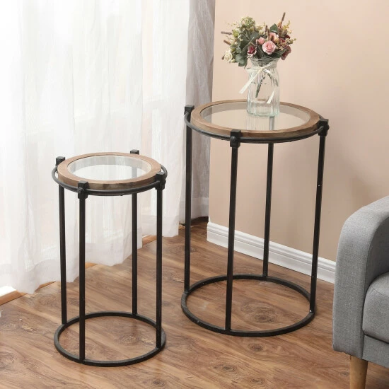 Best deal π₯ Carbon Loft Satine Metal And Glass Round Accent Side Table (Set Of 2) π