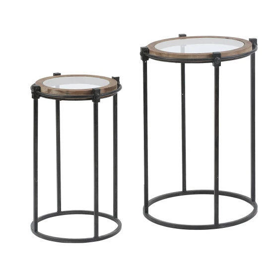 Best deal π₯ Carbon Loft Satine Metal And Glass Round Accent Side Table (Set Of 2) π - Image 2