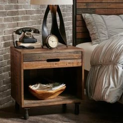 Buy 👍 Carbon Loft Haberman Light Brown Multi Nightstand 🔥