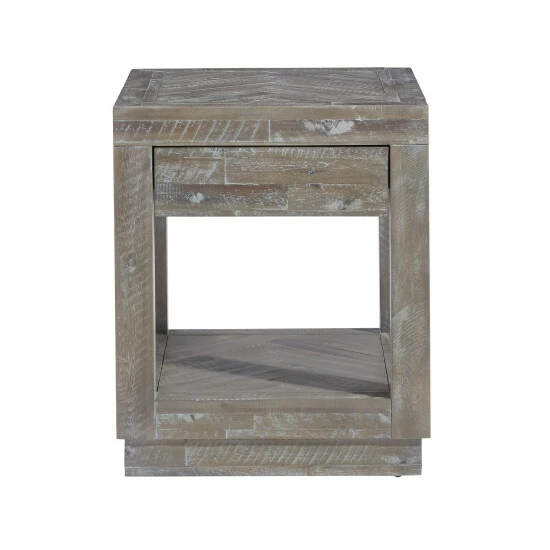 Brand new π Carbon Loft Massoud Solid Wood 1-drawer End Table In Rustic Latte βοΈ - Image 3