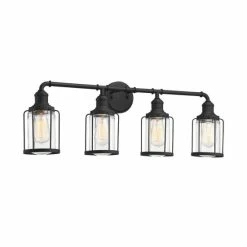 New 🔔 Carbon Loft Sisney Black 4-light Bath Light 🔥