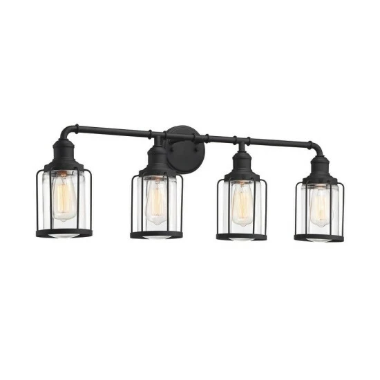 New π Carbon Loft Sisney Black 4-light Bath Light π₯