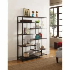 Promo 🌟 Carbon Loft Dumont Modern Black Metal 7-shelf Bookcase 😉