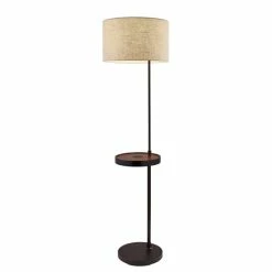 Hot Sale π Carbon Loft Melville Matte Black And Walnut Shelf Floor Lamp π€©