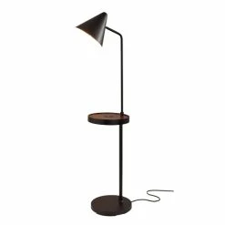 Cheap 🧨 Carbon Loft Melville Matte Black And Walnut Task Shelf Floor Lamp 🔥