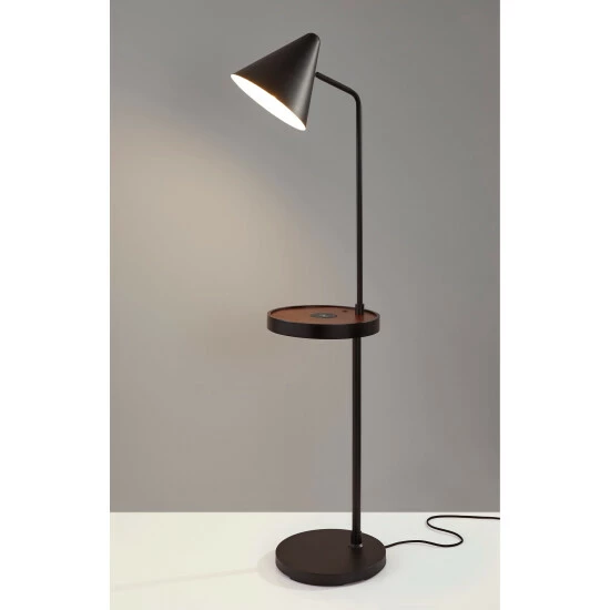 Cheap 𧨠Carbon Loft Melville Matte Black And Walnut Task Shelf Floor Lamp π₯ - Image 2