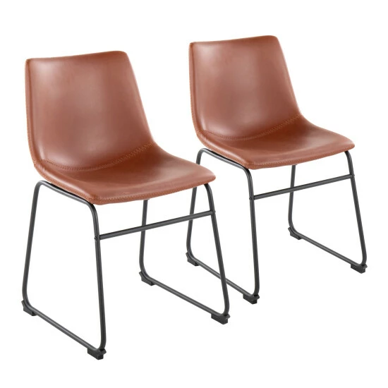 Cheapest ❤️ Carbon Loft Richard Side Chair - Set Of 2 Espresso Faux Leather 🧨