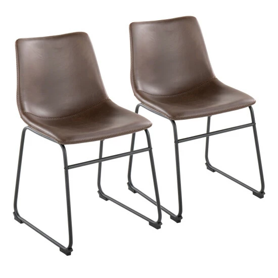 Cheapest ❤️ Carbon Loft Richard Side Chair - Set Of 2 Espresso Faux Leather 🧨 - Image 2