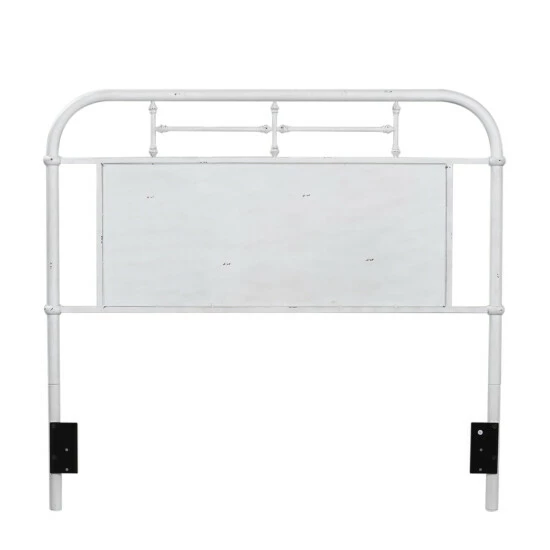 Cheapest π― Carbon Loft Vintage Series Distressed Metal Queen Headboard - Antique White π₯° - Image 2
