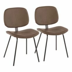 Coupon 🎁 Carbon Loft Harney Industrial Chair In Metal And Faux Leather (Set Of 2) Brown 🔔