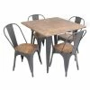 Best Sale ✔️ Carbon Loft Samira 5-piece Modern Industrial Dining Set ⭐