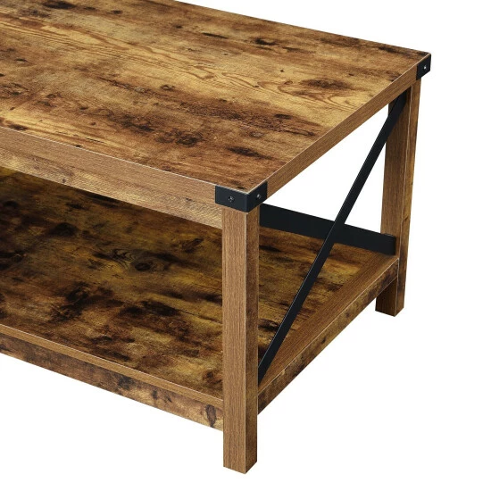 Discount π Carbon Loft Dahlonega Coffee Table With Shelf Barnwood/black π₯° - Image 4