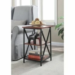 Discount 🔥 Carbon Loft Ehrlich 3 Tier End Table With Shelves Gray Faux Marble/black 🤩