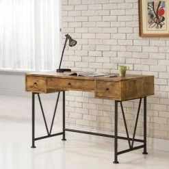 New 💯 Carbon Loft Jess Black Metal V-base 3-drawer Desk ✨