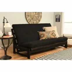 Discount βοΈ Carbon Loft Easton Reclaimed Mocha Futon Frame With Twill Mattress Grey Twill π