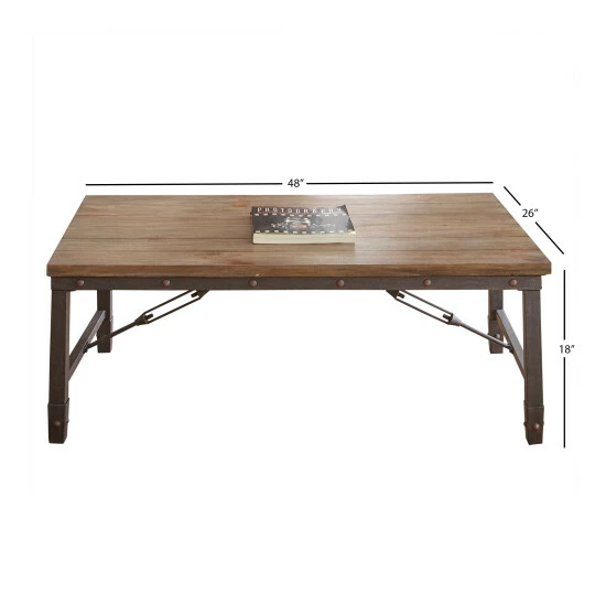 Wholesale π― Carbon Loft Gatling Industrial Style Wood And Metal Coffee Table π - Image 5
