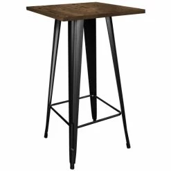 Best deal 💯 Carbon Loft Tolliver Black Metal Pub Table With Wood Top 🔥