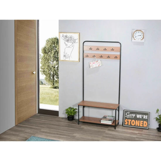 Budget β Carbon Loft Mathieu Hall Tree With 9 Hooks In Black Metal Frame - 32" X 12" X 67" β€οΈ - Image 2