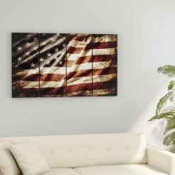 Brand new 🥰 Carbon Loft 'American Flag' 4-panels Contemporary Canvas Art Print 😀
