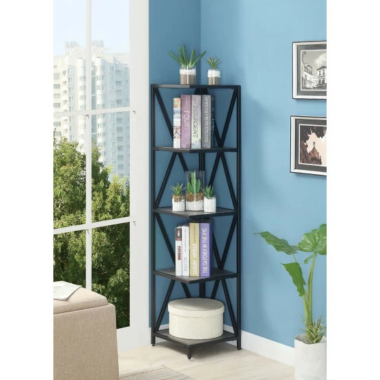 Best reviews of βοΈ Carbon Loft Ehrlich Metal 5-tier Corner Bookcase Cherry/black π