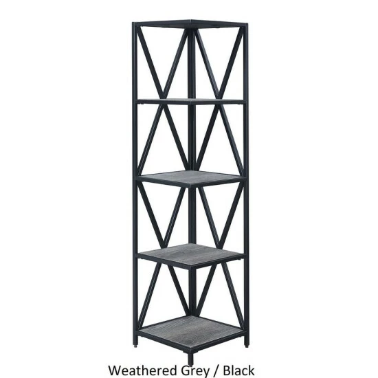 Best reviews of βοΈ Carbon Loft Ehrlich Metal 5-tier Corner Bookcase Cherry/black π - Image 3