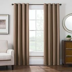 Hot Sale 😀 Carbon Loft Blakely Satin Room-darkening Grommet Top Window Curtain Panel Rust ✨