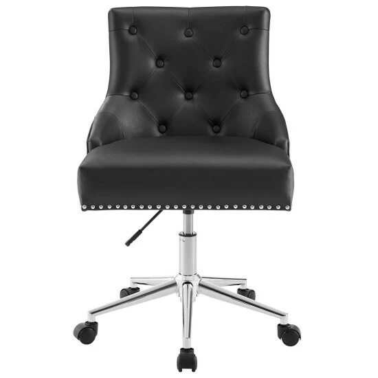 Outlet ❤️ Carbon Loft Mullally Tufted Button Swivel Faux Leather Office Chair White 🤩 - Image 5