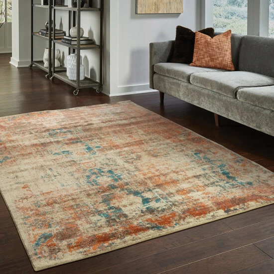 Best Sale π Carbon Loft Winkel Distressed Traditional Beige/ Multi Rug Beige/multi π - Image 7