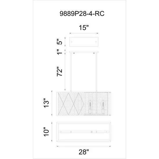 Best Sale βοΈ Carbon Loft Shosh 4-light Black Rectangular Chandelier π₯ - Image 2
