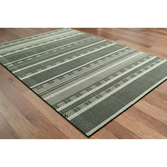 Outlet π Carbon Loft Binney Geometric Stripes Area Rug Black/cream π - Image 4