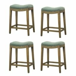 Buy 😉 Carbon Loft Batson Blue Velvet French Style Bar Stool (Set Of 4) ✨