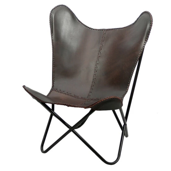 Best Pirce βοΈ Carbon Loft Larkin Brown Leather Butterfly Chair π - Image 3