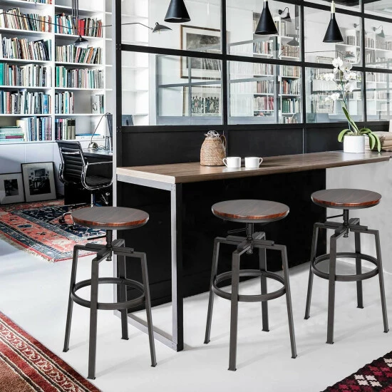 Cheapest ✔️ Carbon Loft Delta Swivel Walnut Adjustable Stool (Set Of 2) ❤️