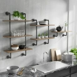 Discount 🎁 Carbon Loft Leyva Floating Ladder Wall Shelf ✨