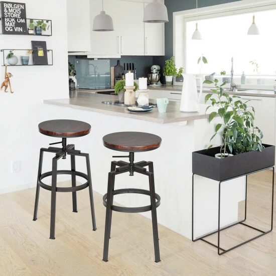 Cheapest ✔️ Carbon Loft Delta Swivel Walnut Adjustable Stool (Set Of 2) ❤️ - Image 4