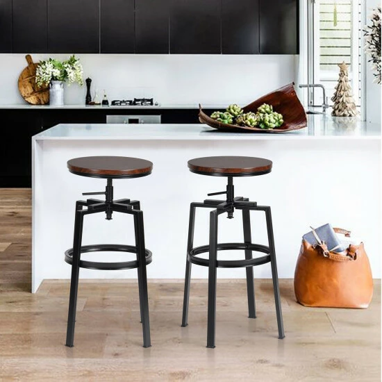Cheapest ✔️ Carbon Loft Delta Swivel Walnut Adjustable Stool (Set Of 2) ❤️ - Image 5