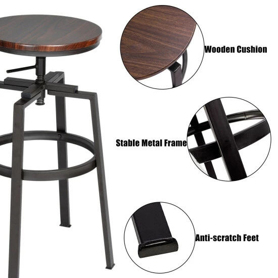 Cheapest ✔️ Carbon Loft Delta Swivel Walnut Adjustable Stool (Set Of 2) ❤️ - Image 6