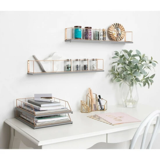 Cheapest π Carbon Loft Richter 2-pack Wood And Metal Floating Wall Shelves - 2 Piece White π - Image 3